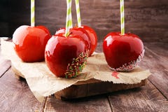 Sugar Apple With Red Icing. Sweets Paradise Apple On Market In G Stock Photography