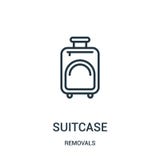 suitcase icon vector from removals collection. Thin line suitcase outline icon vector illustration. Linear symbol for use on web stock illustration suitcase icon vector from removals collection. Thin line suitcase outline icon vector illustration. Linear symbol for use on web stock illustration