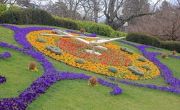 Suiza; Ginebra; 9 de marzo de 2018; El reloj de la flor en Jardin A fotografía de archivo libre de regalías Suiza; Ginebra; 9 de marzo de 2018; El reloj de la flor en Jardin A fotografía de archivo libre de regalías