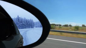 Summer And Winter. Reflection Stock Photo Summer And Winter. Reflection Stock Photo