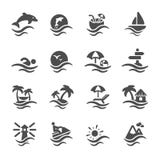 Summer Beach Icon Set, Vector Eps10 Royalty Free Stock Photos Summer Beach Icon Set, Vector Eps10 Royalty Free Stock Photos