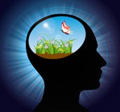 Free thinking, nourish your mind, positive thoughts and good intentions, brain power concept