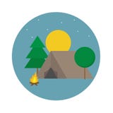 Summer camping. Night background with moon and star. vector illustration Summer camping. Night background with moon and star. vector illustration
