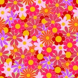 Summer Colorful Flowers Seamless Vector Pattern Stock Photos