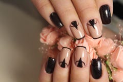 Summer design of nails. Youth manicure royalty free stock photo Summer design of nails. Youth manicure royalty free stock photo