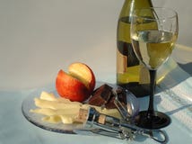 Summer evening with glass of white wine stock images Summer evening with glass of white wine stock images