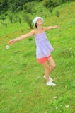 Summer fun - happy woman spinning royalty free stock photography Summer fun - happy woman spinning royalty free stock photography