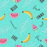 Summer fun seamless pattern of tropical fruit royalty free illustration Summer fun seamless pattern of tropical fruit royalty free illustration