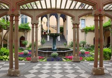 Summer garden and fountain at a castle in Germany royalty free stock images Summer garden and fountain at a castle in Germany royalty free stock images