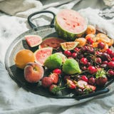 Summer healthy raw vegan clean eating breakfast, square crop royalty free stock images Summer healthy raw vegan clean eating breakfast, square crop royalty free stock images