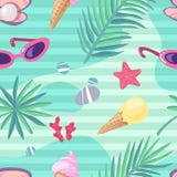 Summer holiday items seamless pattern royalty free illustration Summer holiday items seamless pattern royalty free illustration