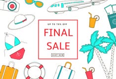 Summer holiday, travel background. Final sale poster, banner Royalty Free Stock Images Summer holiday, travel background. Final sale poster, banner Royalty Free Stock Images