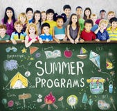 Summer Kids Camp Adventure Explore Concept Stock Photos Summer Kids Camp Adventure Explore Concept Stock Photos