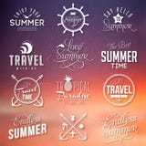 Summer labels. Unset background with labels for summer design stock illustration Summer labels. Unset background with labels for summer design stock illustration