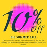 Summer sale template. 10 percent Off - big summer sale template. Colorful promotional banner or poster design. Vector Illustration stock illustration Summer sale template. 10 percent Off - big summer sale template. Colorful promotional banner or poster design. Vector Illustration stock illustration