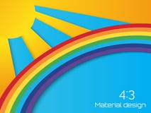 Summer sun with clouds and rainbow background. Paper cut style. royalty free illustration Summer sun with clouds and rainbow background. Paper cut style. royalty free illustration