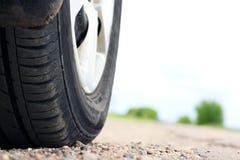Summer Tire On Asphalt Road Royalty Free Stock Photography Summer Tire On Asphalt Road Royalty Free Stock Photography