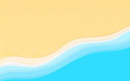 Summertime vacation background. Multi Layered papercut sea waves with 3d effect stock illustration Summertime vacation background. Multi Layered papercut sea waves with 3d effect stock illustration