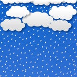 Sumário Gray Clouds e chuva no fundo azul ilustração do vetor Sumário Gray Clouds e chuva no fundo azul ilustração do vetor