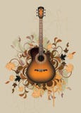 Sumário sujo com a guitarra acústica alaranjada ilustração royalty free Sumário sujo com a guitarra acústica alaranjada ilustração royalty free