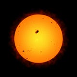 Sun And Sunspots As Viewed Through Heliofilter Royalty Free Stock Photography Sun And Sunspots As Viewed Through Heliofilter Royalty Free Stock Photography