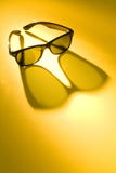 Sun Glasses On Yellow Background Stock Photo
