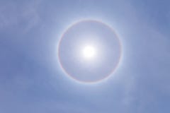 Stunning sun halo with deep blue sky on sunny day royalty free stock photography Stunning sun halo with deep blue sky on sunny day royalty free stock photography