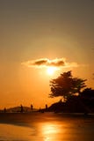 Sun halo and sunlight reflection on the beach vector illustration Sun halo and sunlight reflection on the beach vector illustration