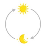 Sun and moon day and night circle vector illustration Sun and moon day and night circle vector illustration
