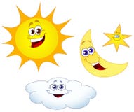 Sun Moon Star And Cloud Stock Images Sun Moon Star And Cloud Stock Images