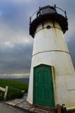 Pigeon Point Light Station under dark clouds. stock images Pigeon Point Light Station under dark clouds. stock images