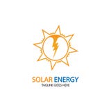 Sun solar energy logo design template. solar tech logo designsv