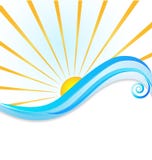 Sun and Waves Template stock illustration Sun and Waves Template stock illustration