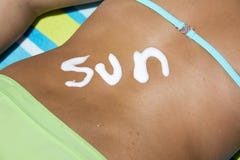 Sun written with suncream
