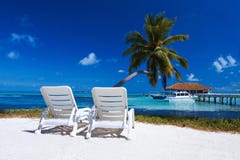 Sunbeds At The Beach Royalty Free Stock Images Sunbeds At The Beach Royalty Free Stock Images