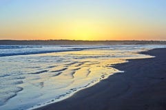 Sundown At The Beach Stock Photos