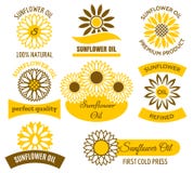 Sunflower oil logo set