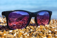 Sunglasses on the beach royalty free stock image Sunglasses on the beach royalty free stock image