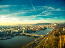 Sunny day drone prague view sky clouds royalty free stock image Sunny day drone prague view sky clouds royalty free stock image