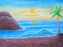 Sunrise at the Beach Stock Photo