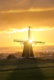 Sunrise on the Dutch windmill