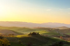Sunrise farmhouse panorama Stock Photos Sunrise farmhouse panorama Stock Photos