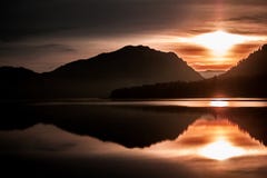 Sunrise over the lake Teletskoye. royalty free stock photo Sunrise over the lake Teletskoye. royalty free stock photo