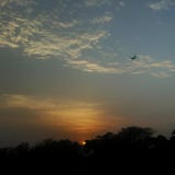 Sunset and aeroplane stock photos Sunset and aeroplane stock photos