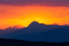 Sun setting behind Apuane Alps