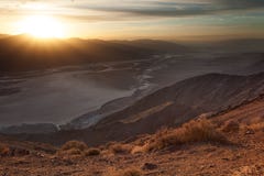Sunset At Badwater Basin, Death Valley Royalty Free Stock Photo
