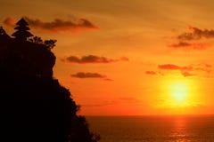 Sunset At Mount Uluwatu Stock Photo