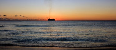 Sunset at the beach in Barbados Island, Caribbean. royalty free stock photo Sunset at the beach in Barbados Island, Caribbean. royalty free stock photo