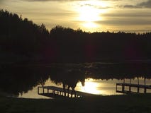 Sunset by the forest lake royalty free stock image Sunset by the forest lake royalty free stock image