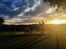Sunset on the green stock images Sunset on the green stock images